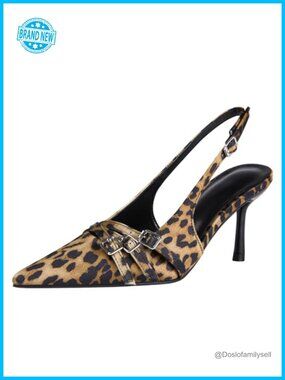 Slingback Stiletto Heels Pointed Toe Slip On Pumps Patent Leather Dress Shoes